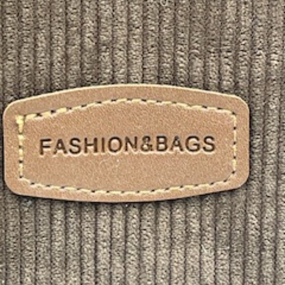 NEW Fashion & Bags Tote Bag Purse Brown Corduroy Crossbody Detachable Strap - Picture 10 of 12